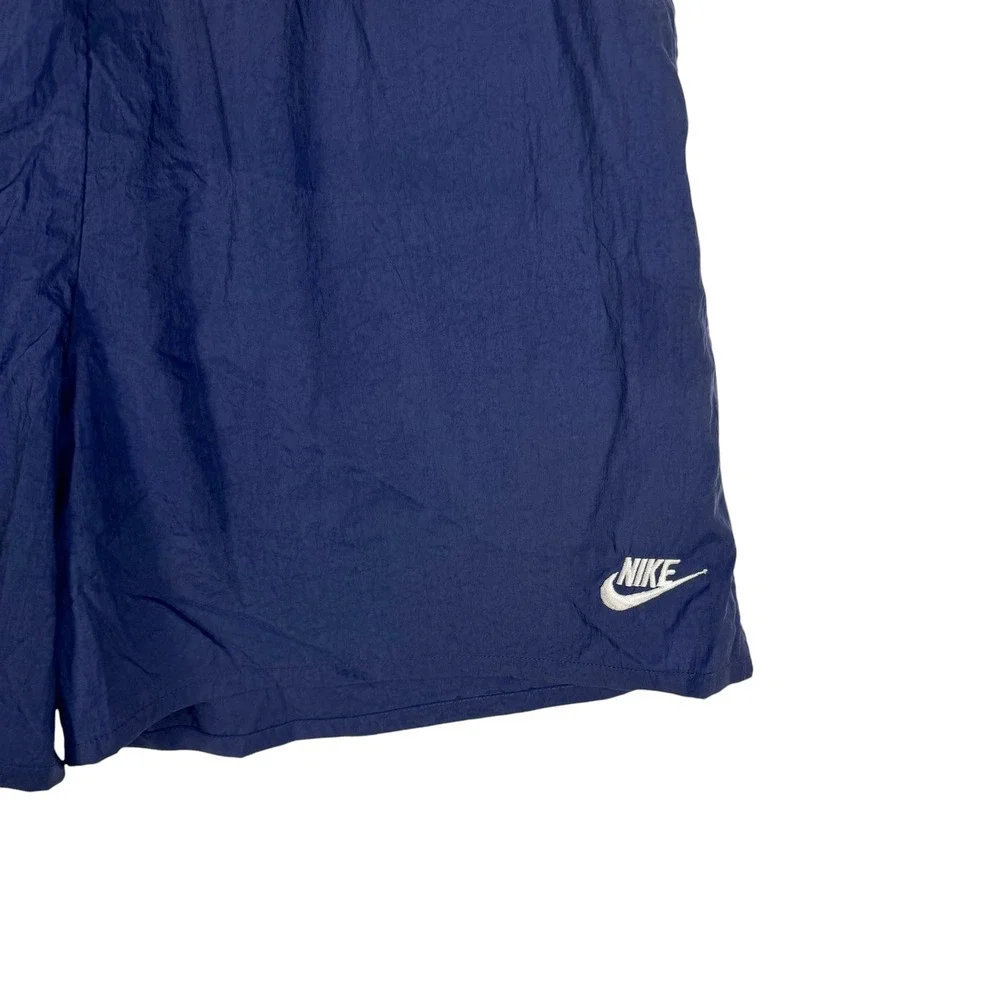 Nylon Mesh Lined Shorts Large Navy Blue‎ Vintage Swoosh Sporty Gorpcore 90s